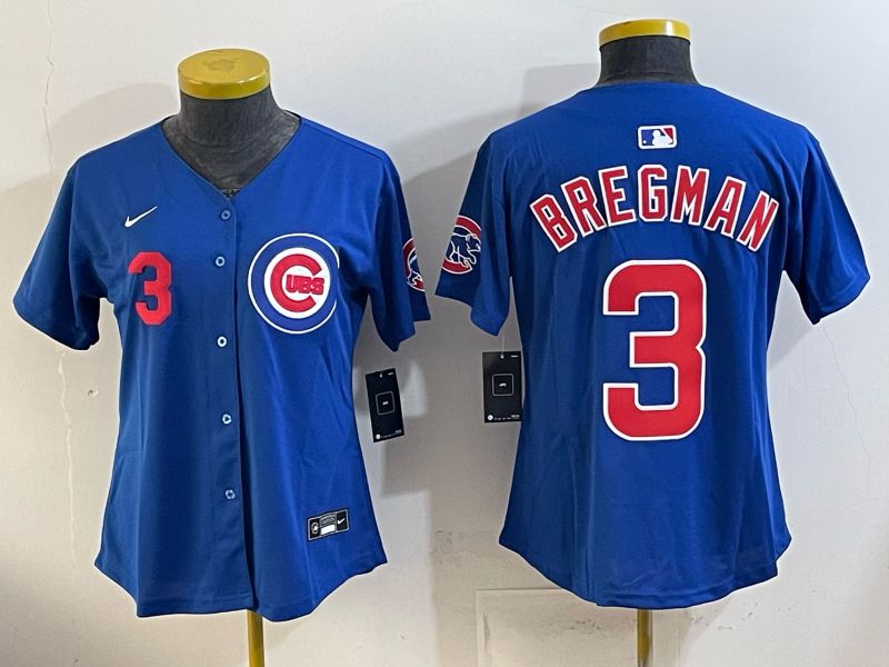 Youth 2026 Chicago Cubs #3 Bregman Blue Game Nike MLB Jersey style 002